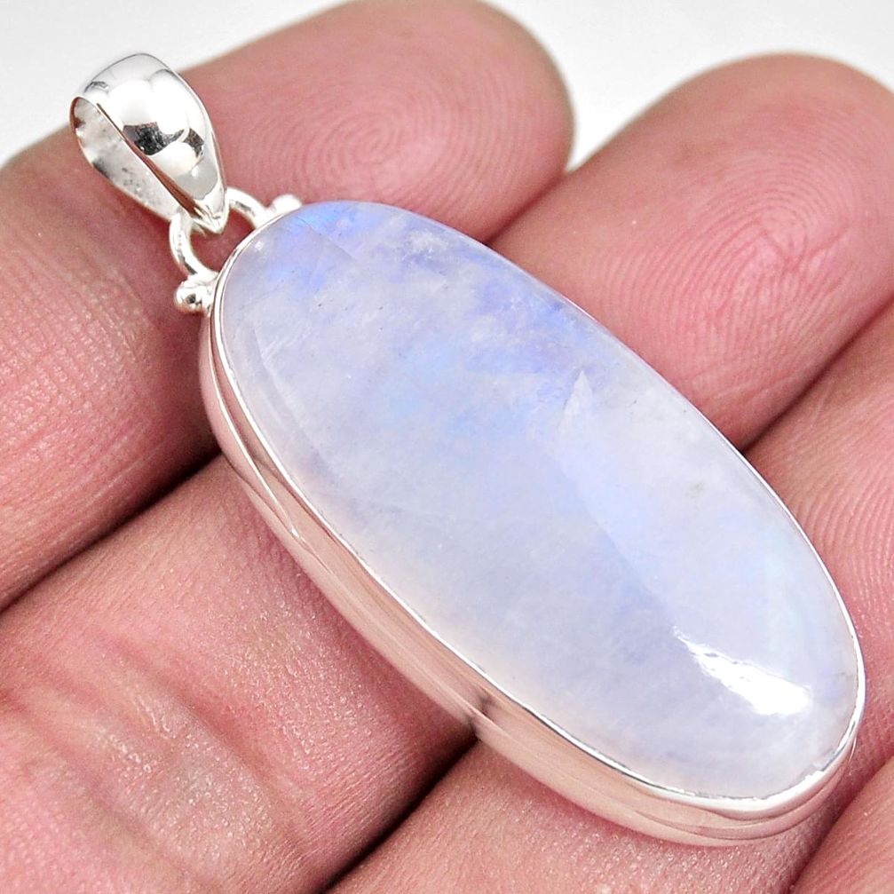 25.57cts natural rainbow moonstone 925 sterling silver pendant jewelry p92434
