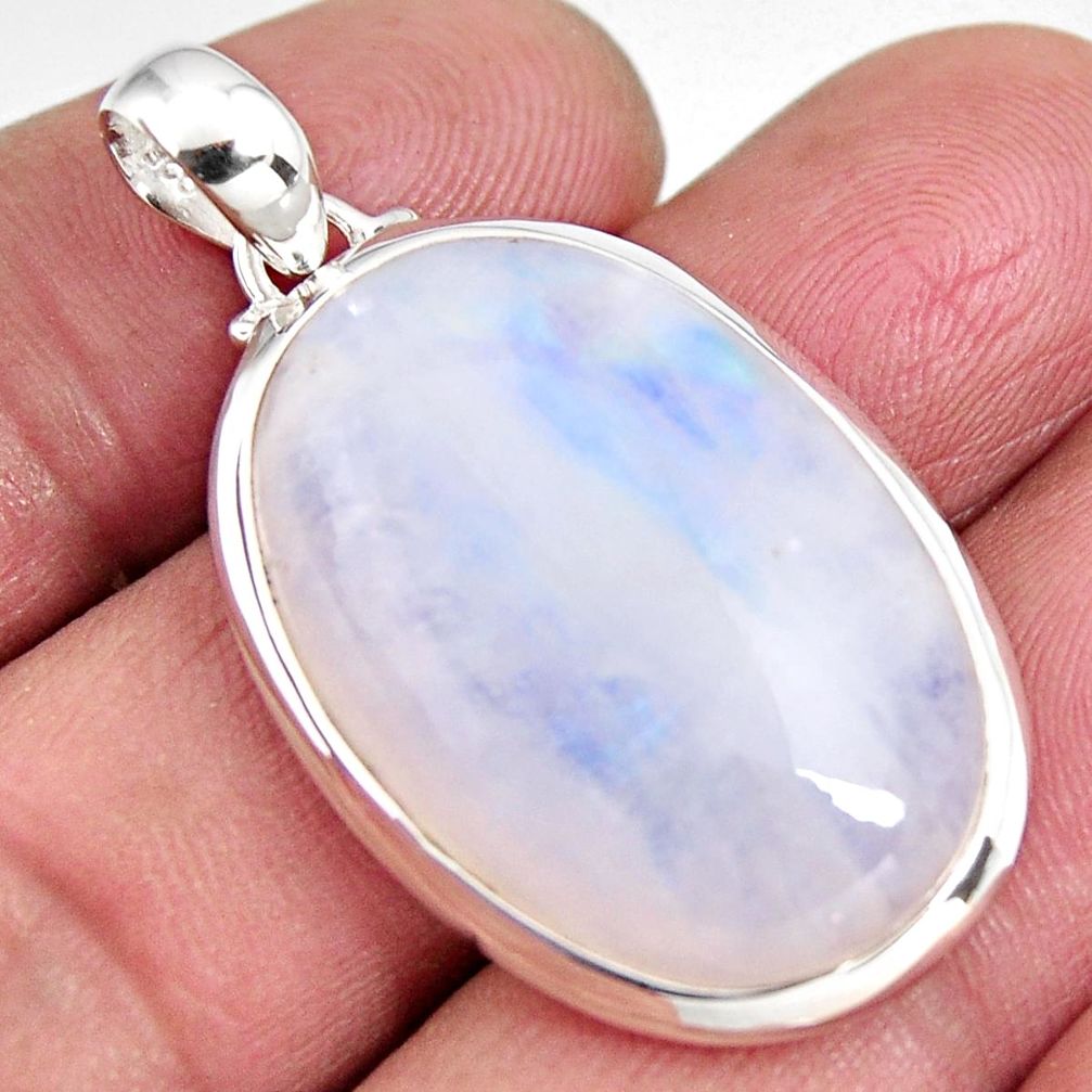23.13cts natural rainbow moonstone 925 sterling silver pendant jewelry p92436