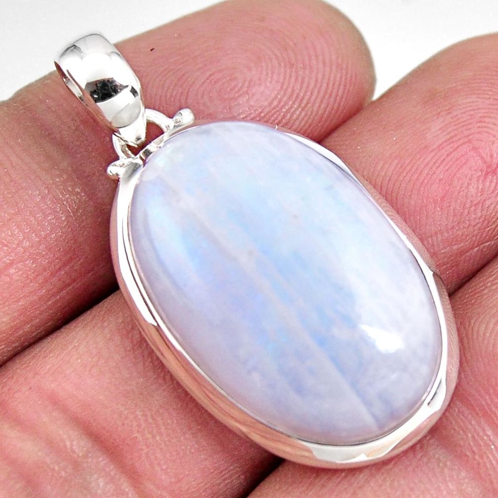 24.38cts natural rainbow moonstone 925 sterling silver pendant jewelry p92437