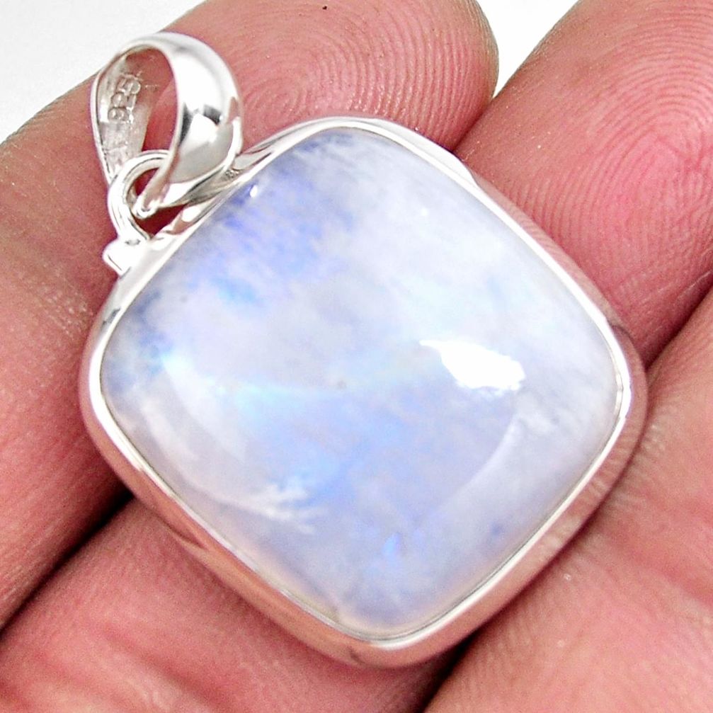 22.87cts natural rainbow moonstone 925 sterling silver pendant jewelry p92440