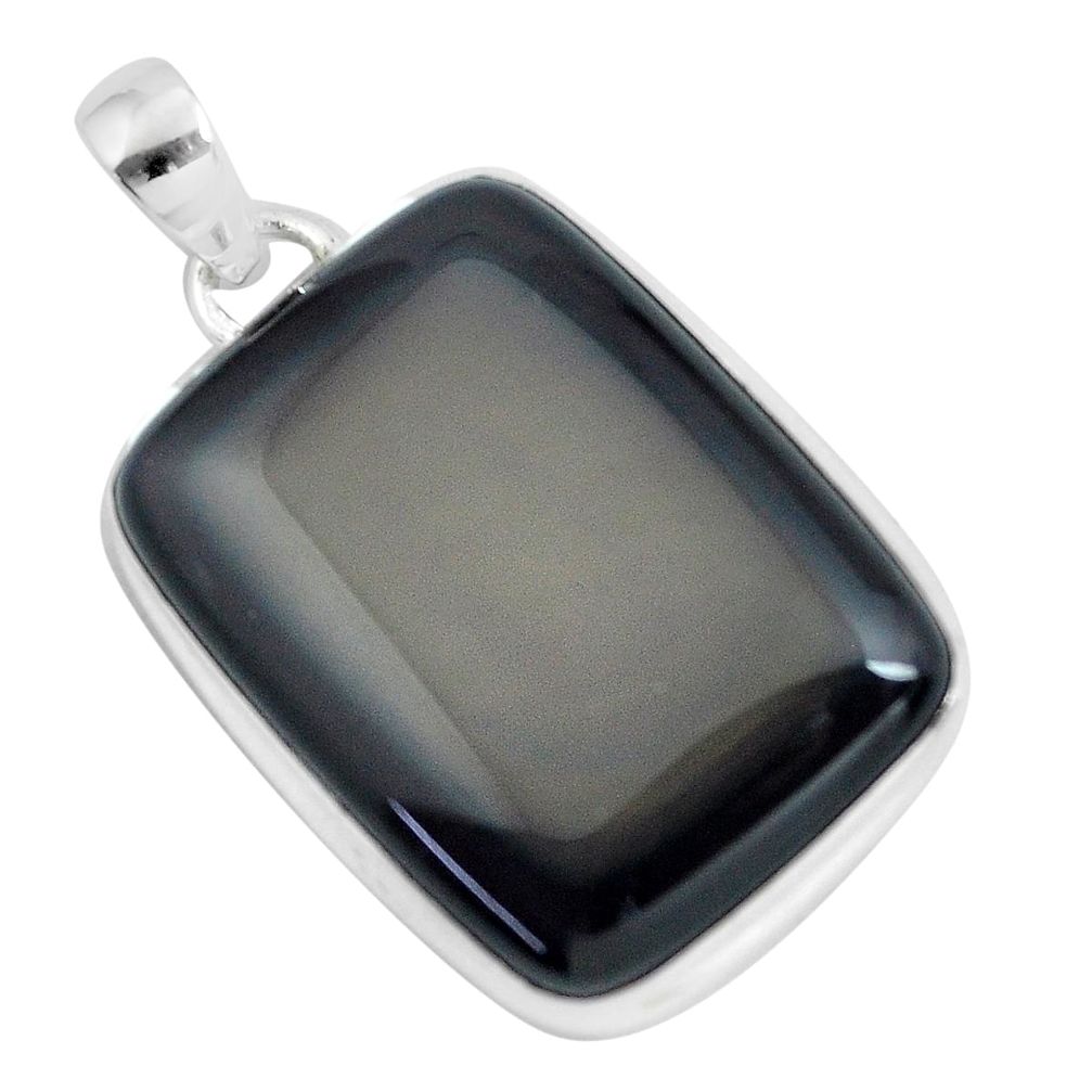 31.53cts natural rainbow obsidian eye 925 sterling silver pendant jewelry d31921