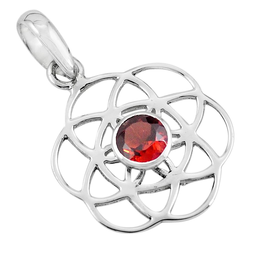 0.94cts natural red garnet 925 sterling silver pendant jewelry p62501