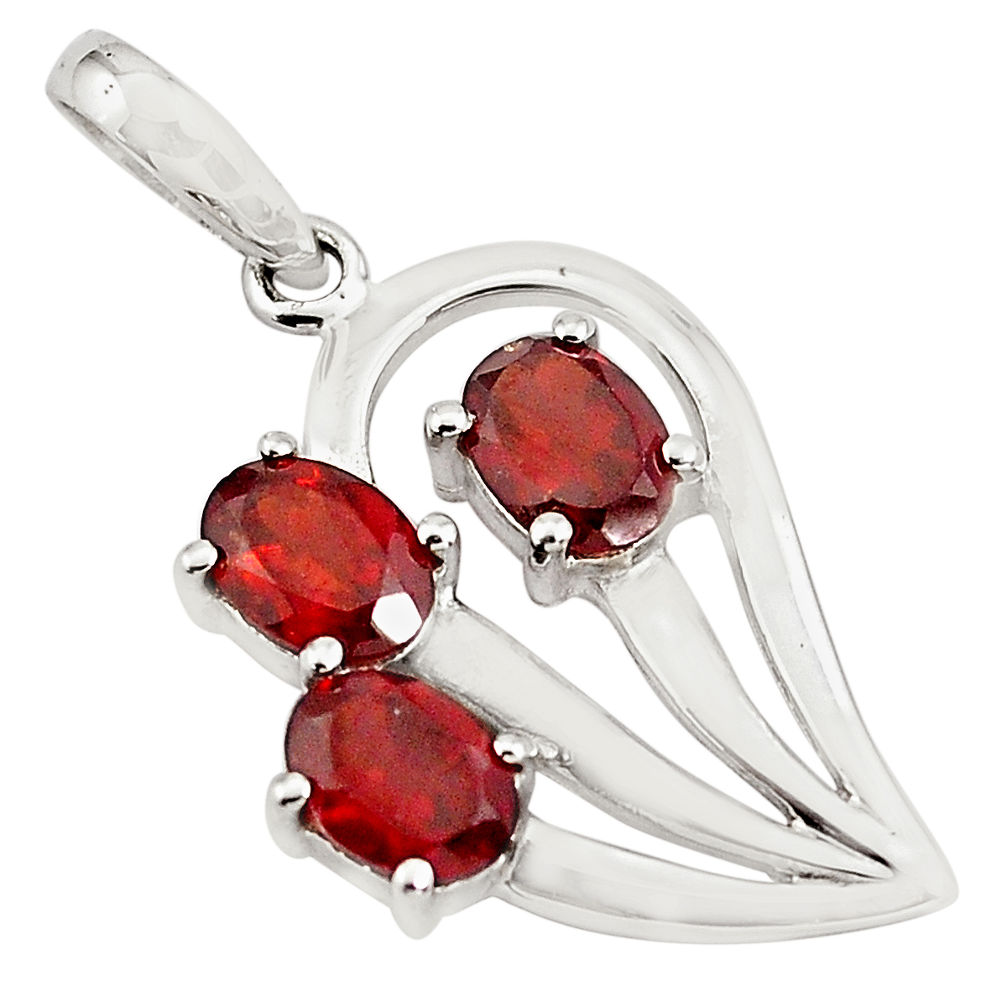 4.80cts natural red garnet 925 sterling silver pendant jewelry p82067