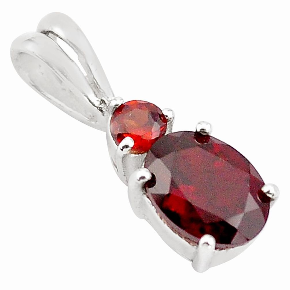 2.37cts natural red garnet 925 sterling silver pendant jewelry p82572