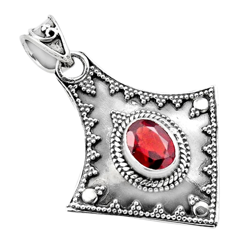 2.14cts natural red garnet 925 sterling silver pendant jewelry p86344