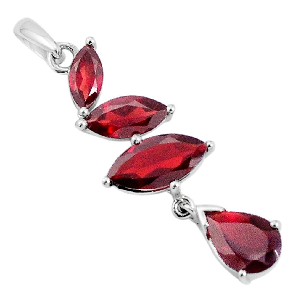 8.49cts natural red garnet pear 925 sterling silver pendant jewelry p36292
