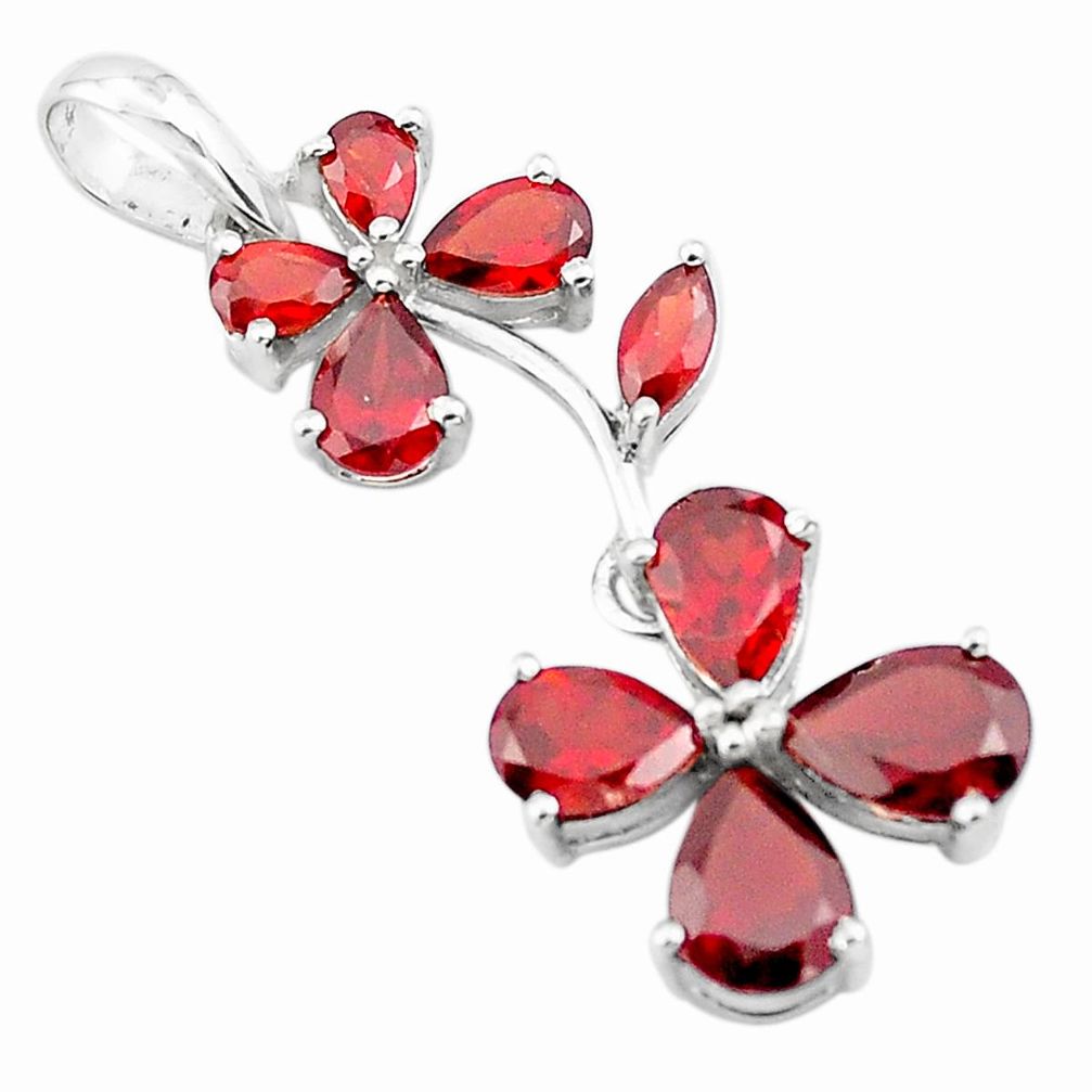 11.25cts natural red garnet pear 925 sterling silver pendant jewelry p73749