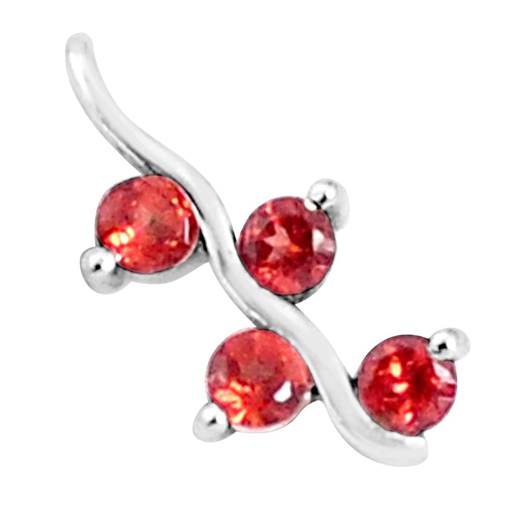 1.55cts natural red garnet round 925 sterling silver pendant jewelry p36399
