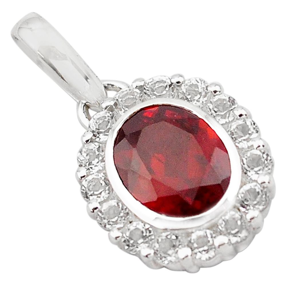 6.43cts natural red garnet topaz 925 sterling silver pendant jewelry p83786