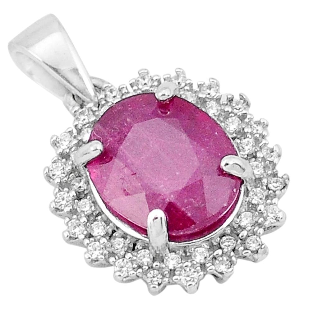 6.32cts natural red ruby topaz 925 sterling silver pendant jewelry a96382