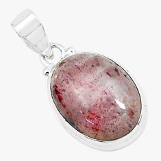 16.20cts natural red strawberry quartz 925 sterling silver pendant p65881