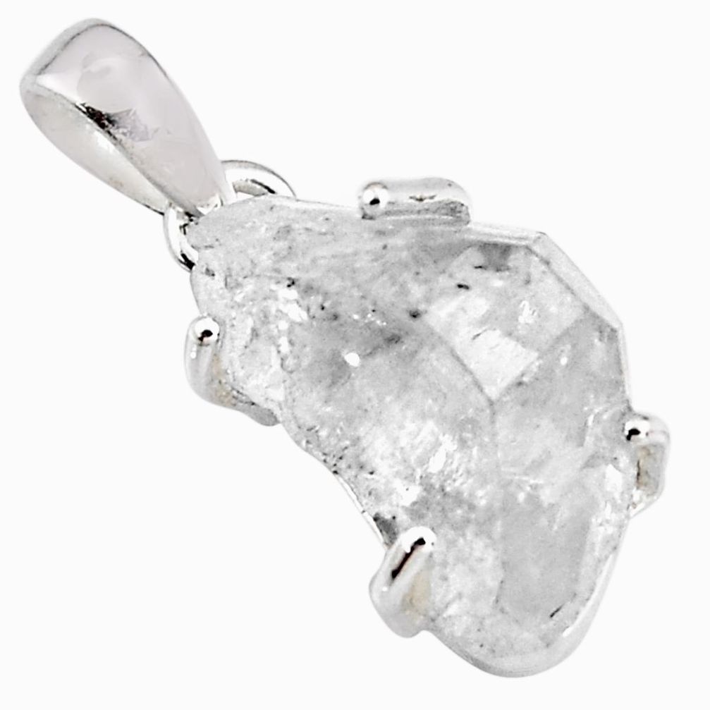 11.26cts natural white herkimer diamond 925 silver pendant jewelry p90870