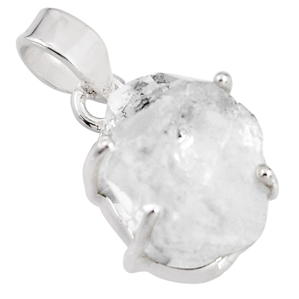 10.84cts natural white herkimer diamond 925 sterling silver pendant p90863