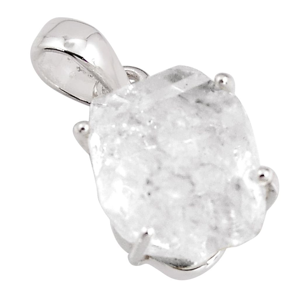 12.54cts natural white herkimer diamond 925 sterling silver pendant p90865