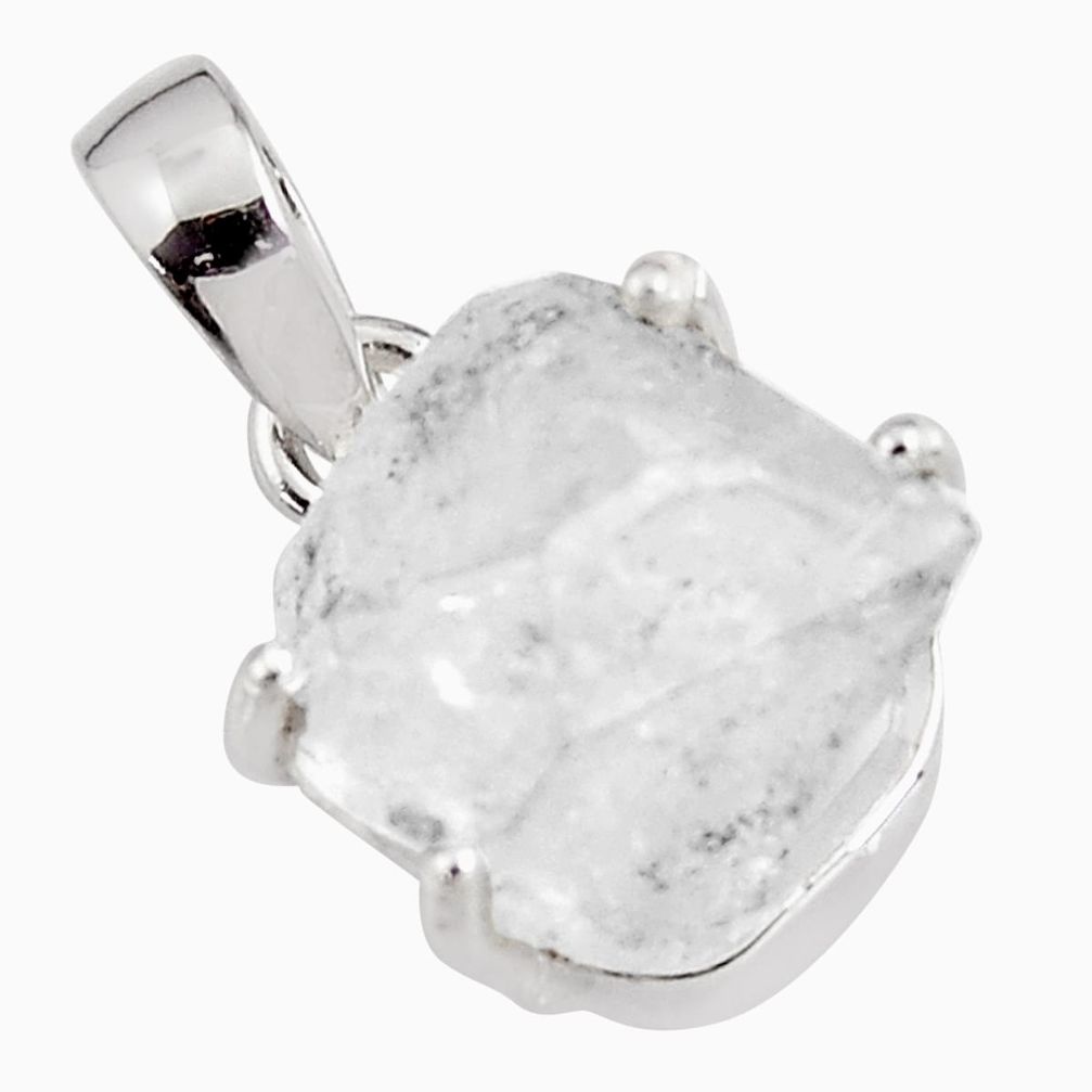 10.85cts natural white herkimer diamond fancy 925 sterling silver pendant p90861