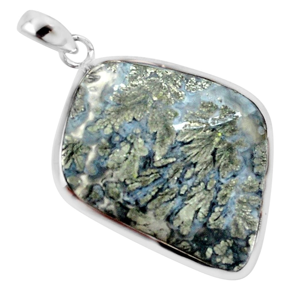 26.19cts natural white marcasite in quartz 925 sterling silver pendant p44047