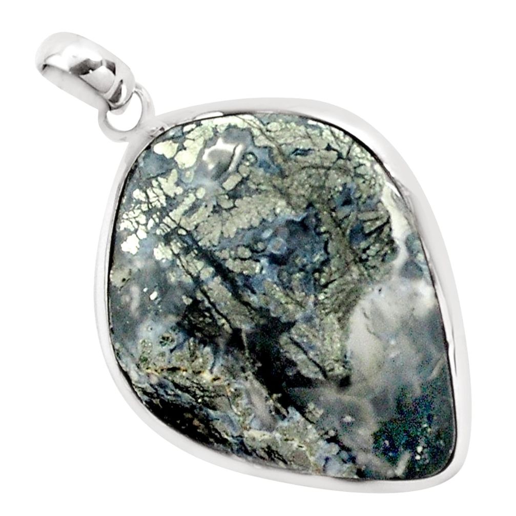 26.19cts natural white marcasite in quartz 925 sterling silver pendant p44055