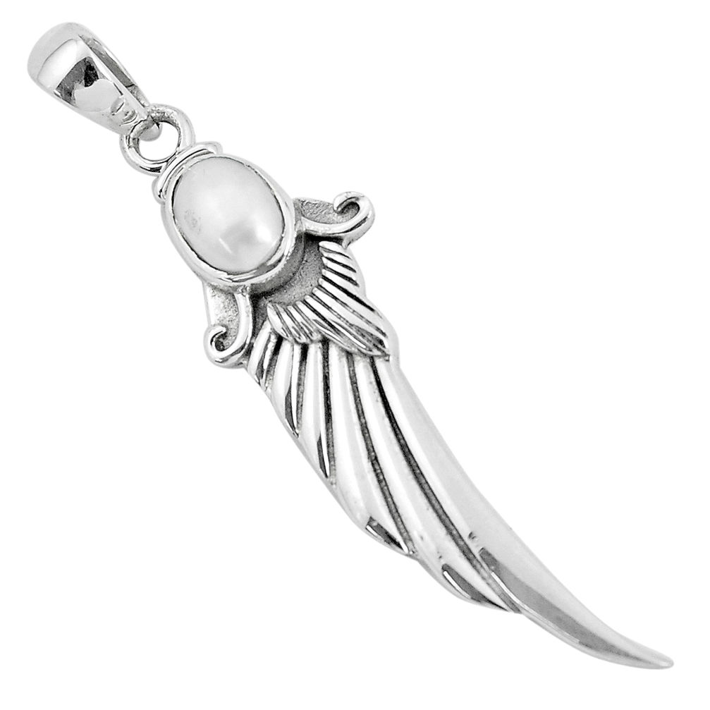 2.01cts natural white pearl 925 sterling silver pendant jewelry p34321