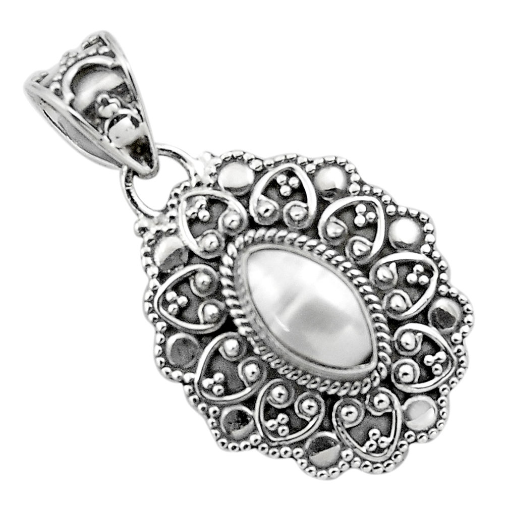 2.46cts natural white pearl 925 sterling silver pendant jewelry p86320