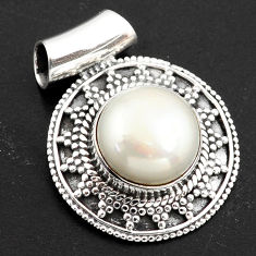 8.70cts natural white pearl 925 sterling silver pendant jewelry p86498