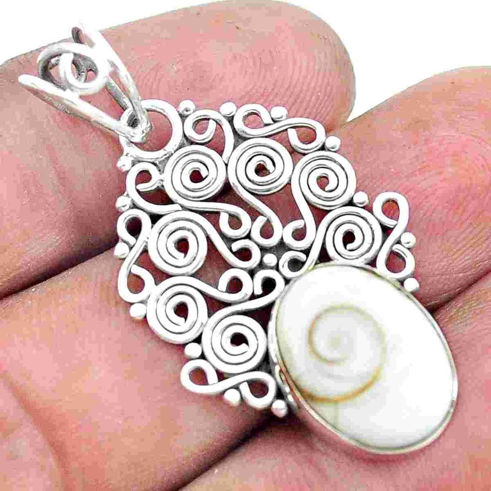 5.63cts natural white shiva eye 925 sterling silver pendant jewelry p27676