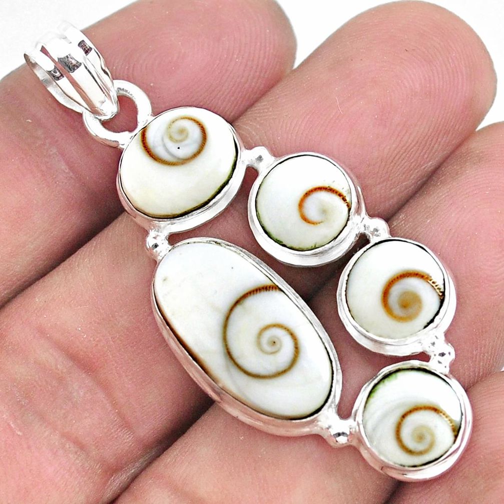 20.60cts natural white shiva eye 925 sterling silver pendant jewelry p49583