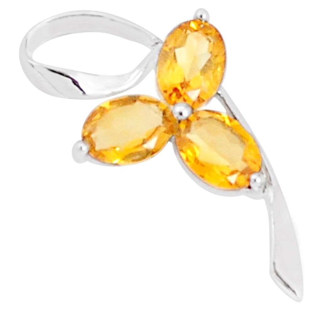 4.75cts natural yellow citrine 925 sterling silver pendant jewelry p36301