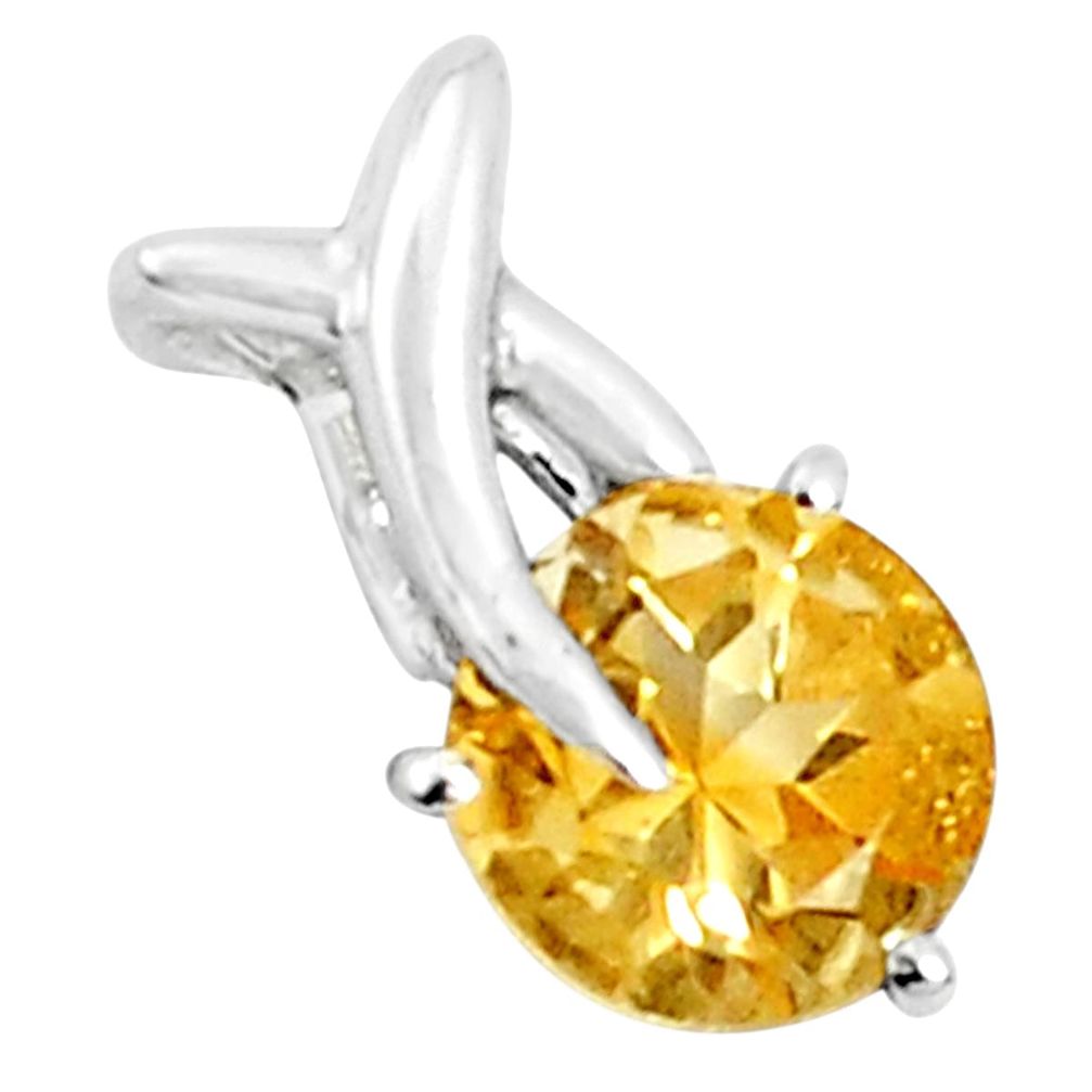 2.64cts natural yellow citrine 925 sterling silver pendant jewelry p36415