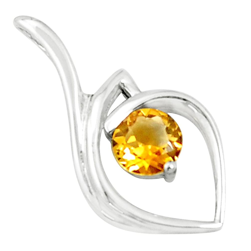 2.95cts natural yellow citrine 925 sterling silver pendant jewelry p36597