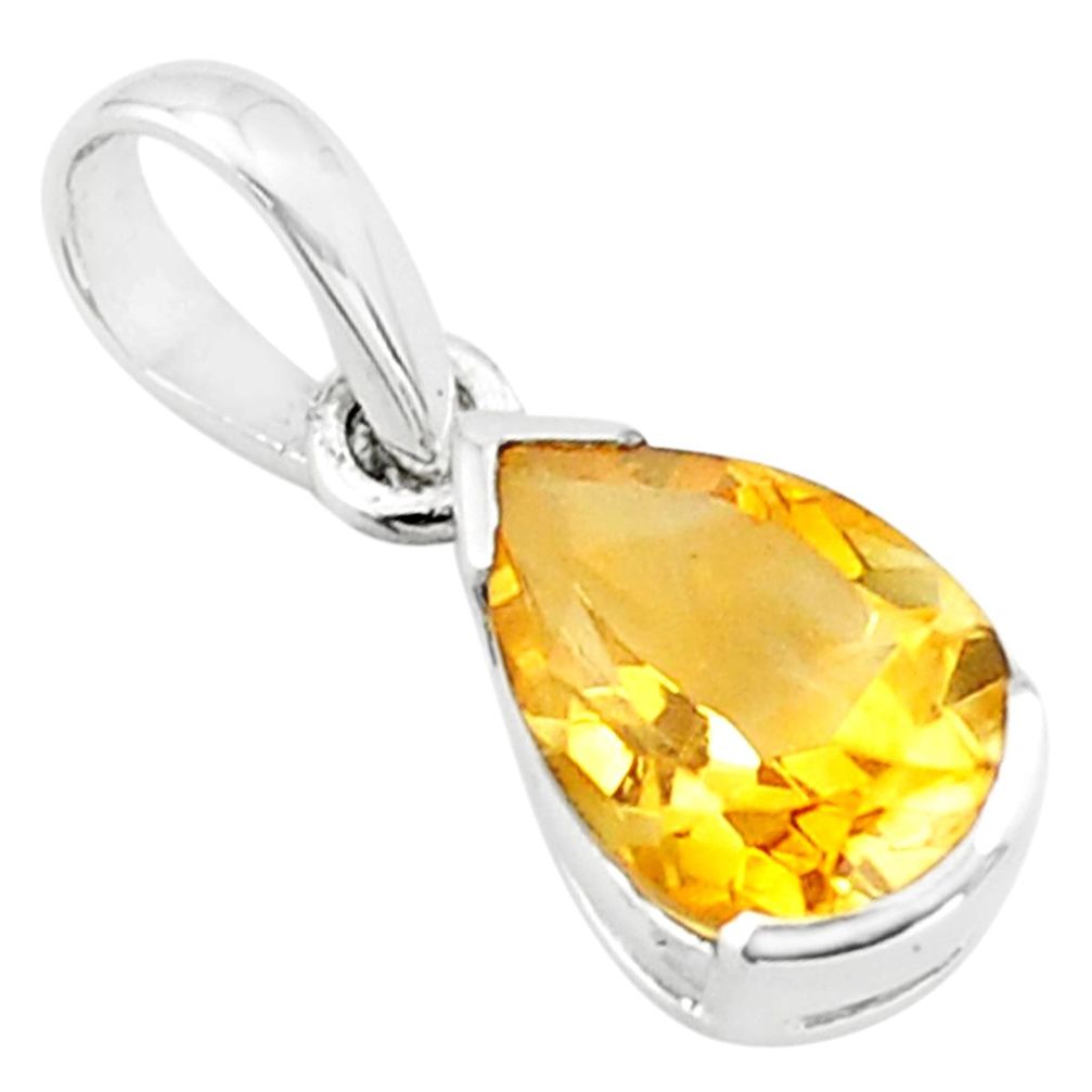 2.37cts natural yellow citrine 925 sterling silver pendant jewelry p73676