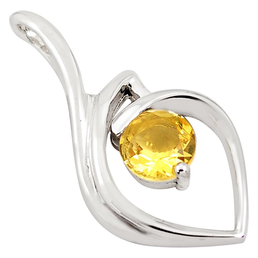 2.28cts natural yellow citrine 925 sterling silver pendant jewelry p82509