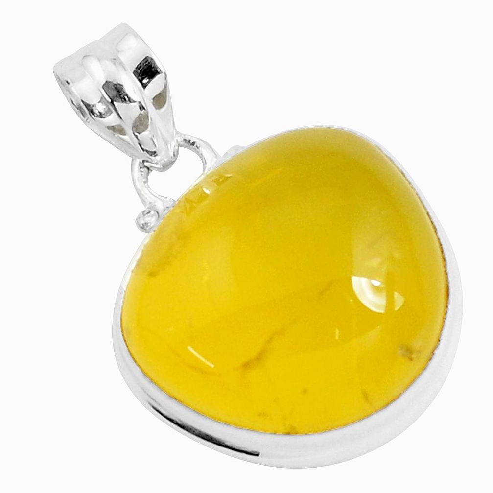 16.73cts natural yellow opal 925 sterling silver pendant jewelry p47549