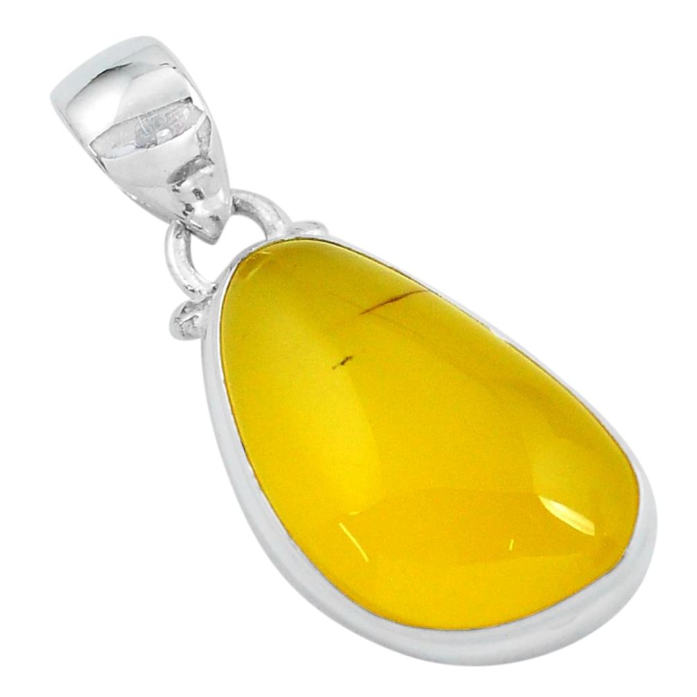 10.62cts natural yellow opal 925 sterling silver pendant jewelry p59533