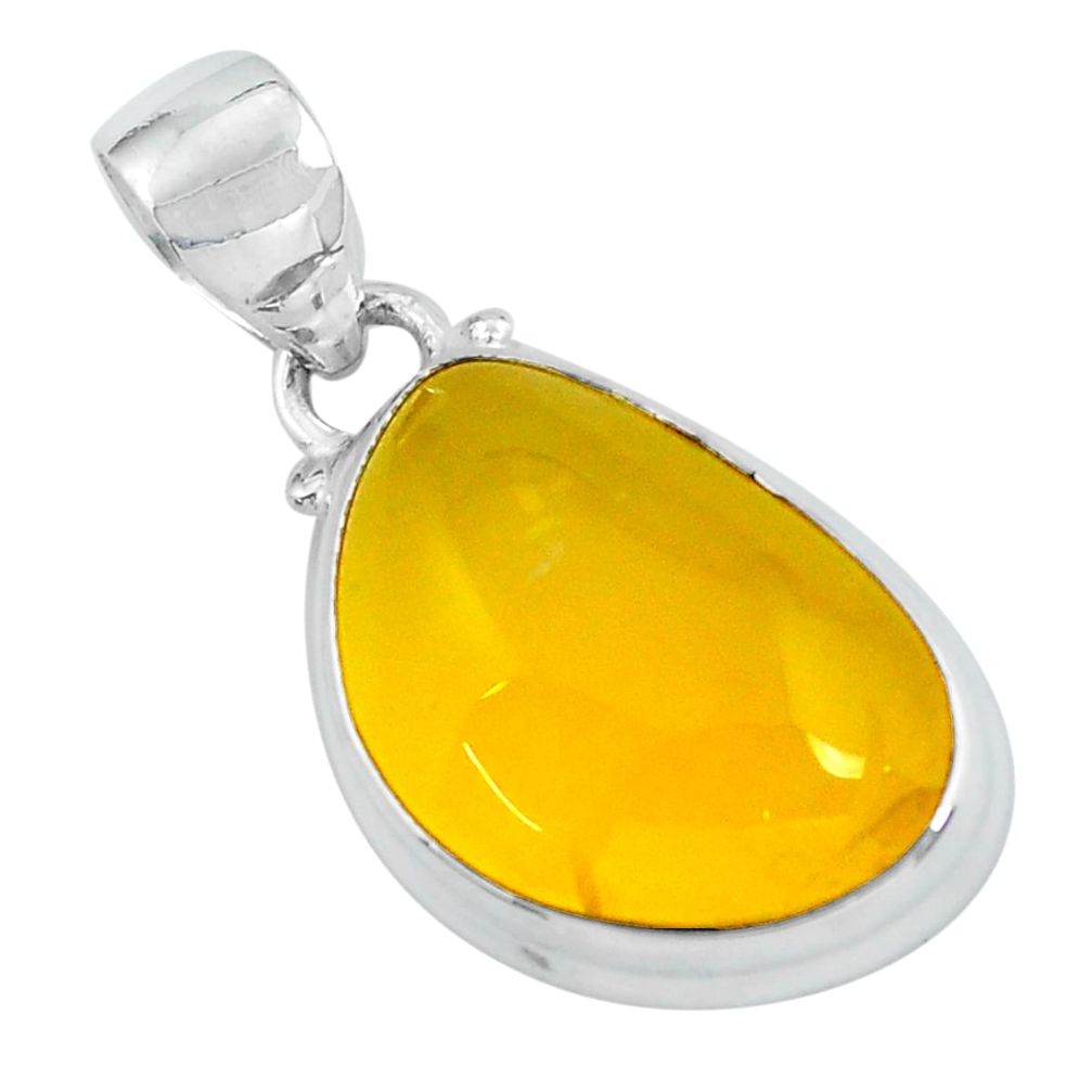 12.22cts natural yellow opal 925 sterling silver pendant jewelry p59537