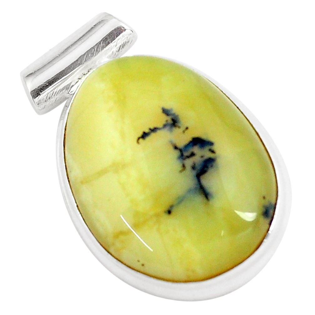 13.70cts natural yellow opal fancy 925 sterling silver pendant jewelry d31796