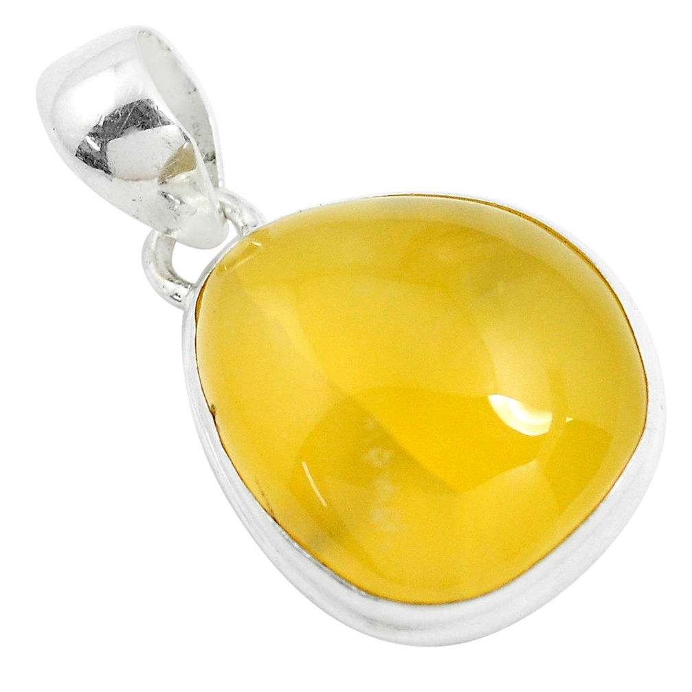 13.13cts natural yellow opal fancy 925 sterling silver pendant jewelry p42562