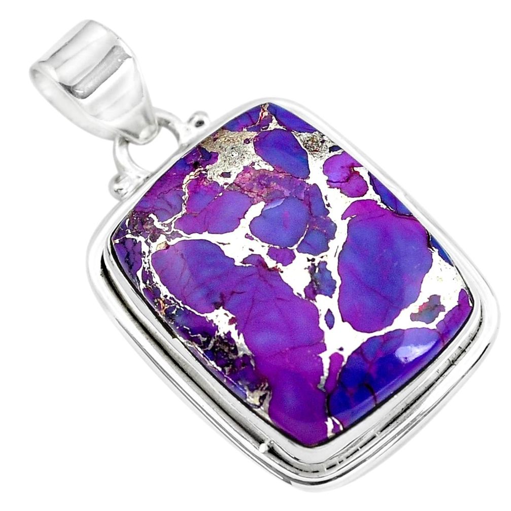 19.23cts purple copper turquoise 925 sterling silver pendant jewelry p41181