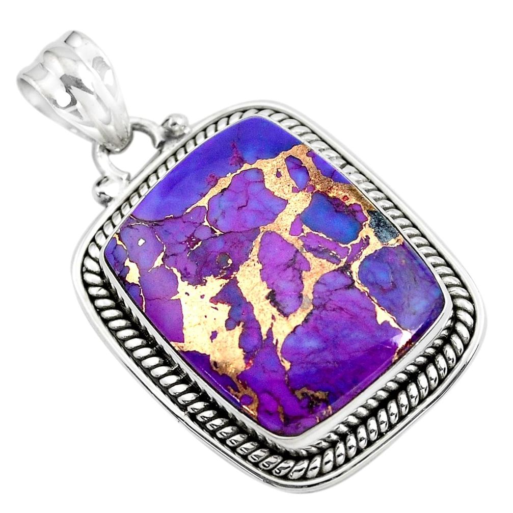 18.82cts purple copper turquoise 925 sterling silver pendant jewelry p41185