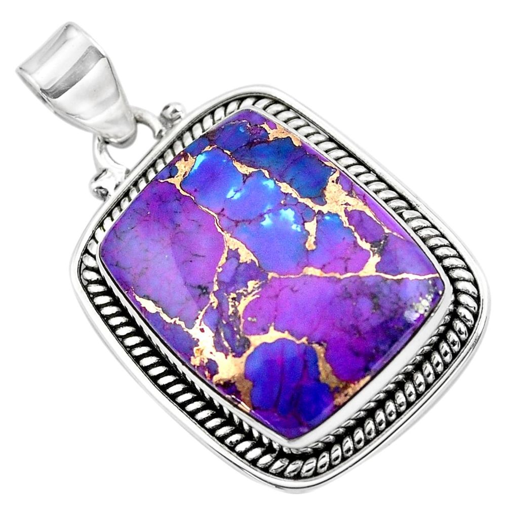 18.94cts purple copper turquoise 925 sterling silver pendant jewelry p41190