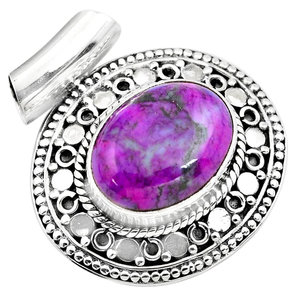 9.44cts purple copper turquoise 925 sterling silver pendant jewelry p86561