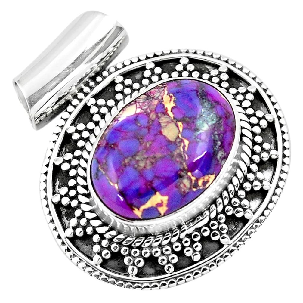 8.42cts purple copper turquoise 925 sterling silver pendant jewelry p86596