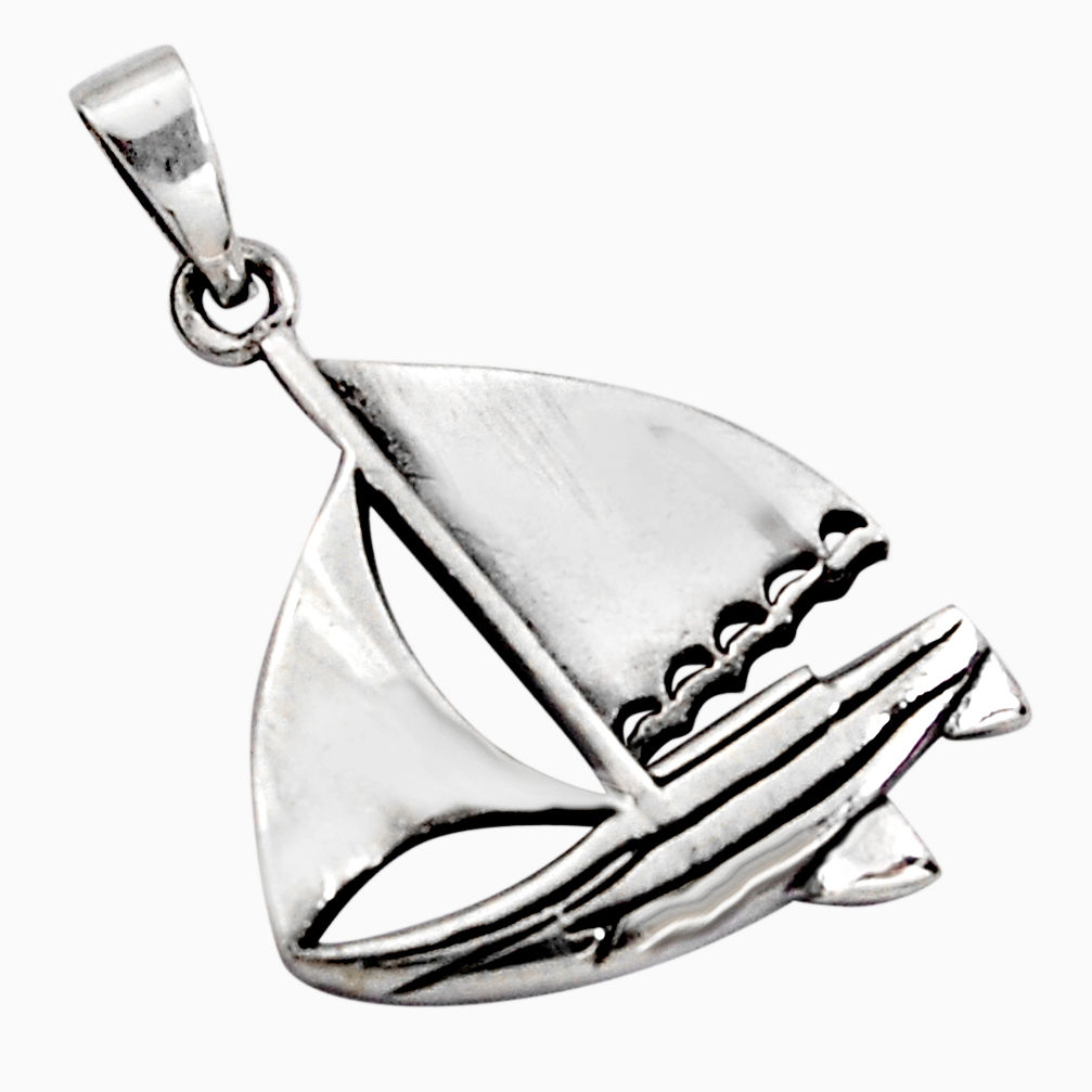 6.67gms yacht charm indonesian bali style solid 925 silver pendant c5288