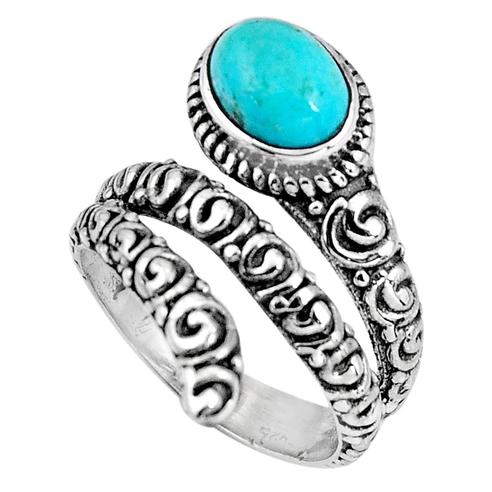 925 silver 2.11cts blue arizona mohave turquoise solitaire ring size 7 p89547