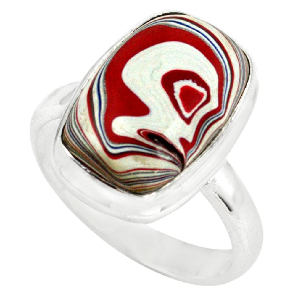 925 silver 7.04cts fordite detroit agate solitaire ring jewelry size 8 p79232