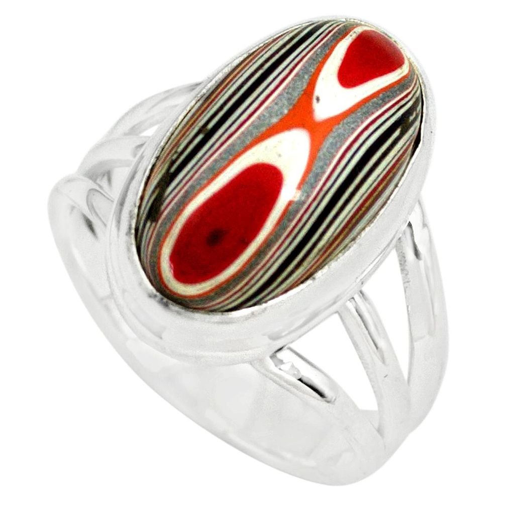 925 silver 8.42cts fordite detroit agate solitaire ring jewelry size 7 p79249