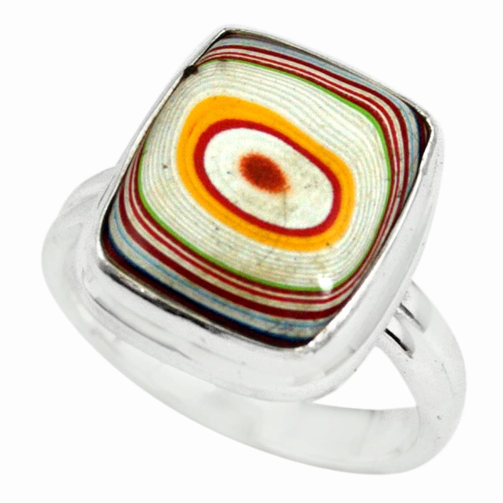 925 silver 6.26cts fordite detroit agate solitaire ring jewelry size 6.5 p79264