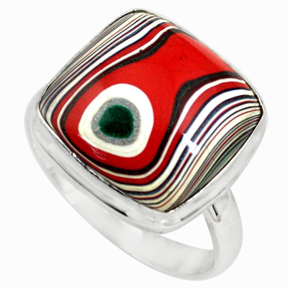 925 silver 11.57cts fordite detroit agate solitaire ring jewelry size 9.5 p79269