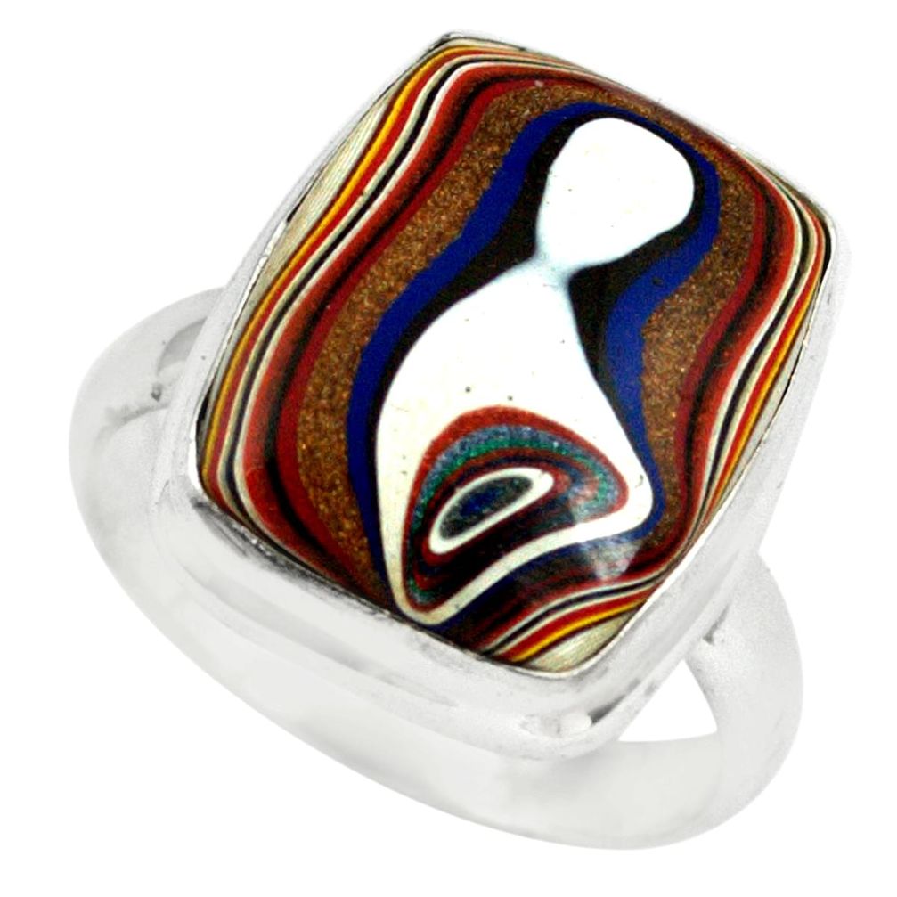 925 silver 9.61cts fordite detroit agate solitaire ring jewelry size 6.5 p79277