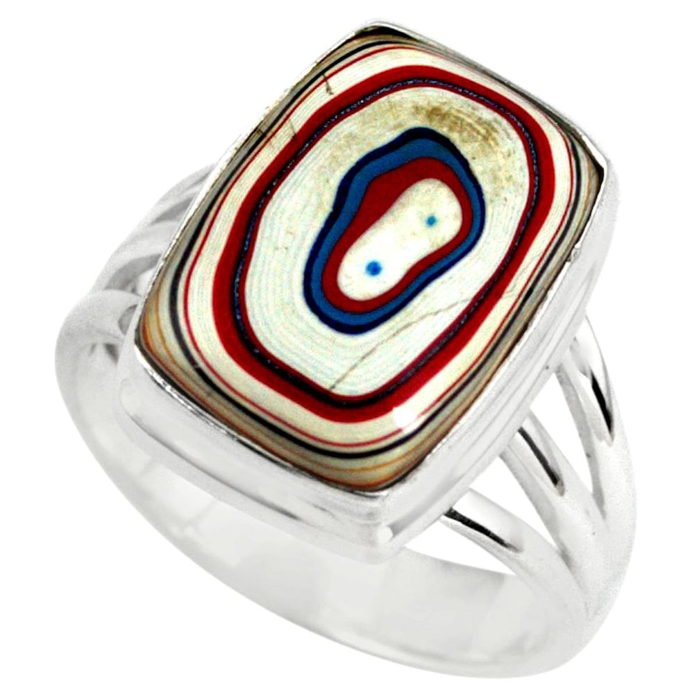 925 silver 7.33cts fordite detroit agate solitaire ring jewelry size 7.5 p79284