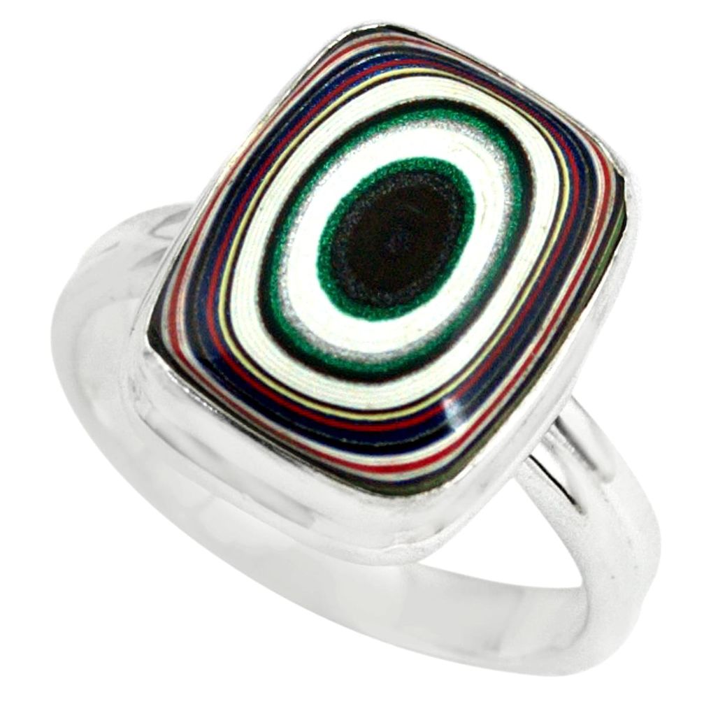 925 silver 6.70cts fordite detroit agate solitaire ring jewelry size 8 p79293